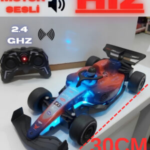 2.4 Ghz 30 Cm 20 Km Hızlı Şarjlı Işıklı Motor Sesli Full Fonksiyon Uzaktan Kumandalı F1 Formüla Yarış Arabası