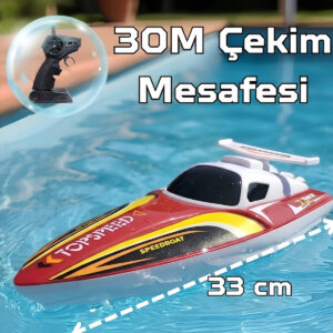 20Km Hızlı Şarjlı Uzaktan Kumandalı Çift Pervaneli Yüksek İtiş Güçlü Darbeye Dayanıklı Sürat Teknesi