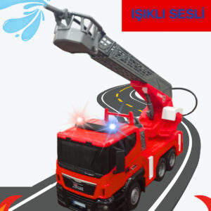 Işıklı Motor Sesli Su Püskürtmeli Uzaktan Kumandalı İtfaiye Aracı (KIRMIZI)