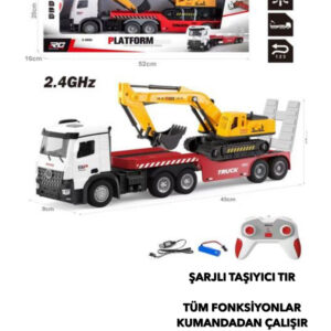 6 Fonksiyon Sesli Işıklı Şarjlı KEPÇE Taşıyıcı Uzaktan Kumandalı Oyuncak Tır