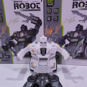 15 CM / 2.4 GHZ ŞARJLI UZAKTAN KUMANDALI FULL FONKSİYON SESLİ SAVAŞÇI ROBOT OYUNCAK (BEYAZ)