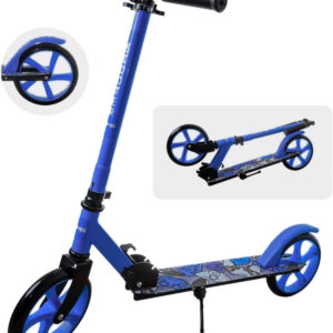 50 Kg Kapasiteli 2 Teker Katlanabilir Ayarlanabilir Direksiyon Destek Ayaklı Eğimle Yönlendirmeli Scooter (MAVİ)