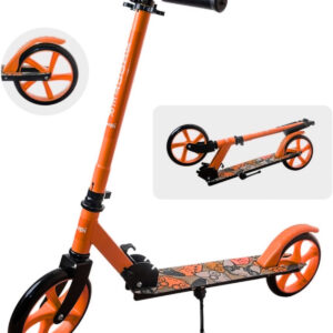 50 Kg Kapasiteli 2 Teker Katlanabilir Ayarlanabilir Direksiyon Destek Ayaklı Eğimle Yönlendirmeli Scooter (TURUNCU)