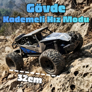 2.4Ghz Metal Alaşım Uzaktan Kumandalı Ayarlanabilir Hızlı Off-Road Araba (LACİVERT)