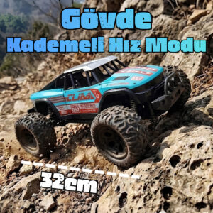 2.4Ghz Metal Alaşım Uzaktan Kumandalı Ayarlanabilir Hızlı Off-Road Araba (MAVİ)
