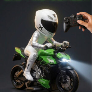 1/10 Ölçek 2.4Ghz Uzaktan Kumandalı 15KM HIZ Şarjlı Drift Atan Işıklı Motosiklet (Motor Oyuncak) (YEŞİL)