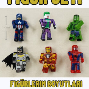 Blok Süper KahramanSeti -ÖrümcekAdam, Batman,Hulk, Kaptan Amerika,Demir Adam,Joker TemalıKarakterler