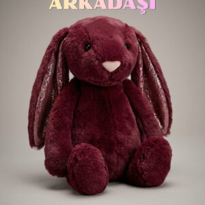 60 Cm Sevimli Uyku Arkadaşı Tavşan Peluş Oyuncak (BORDO)