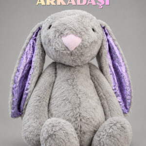 60 Cm Sevimli Uyku Arkadaşı Tavşan Peluş Oyuncak (GRİ)