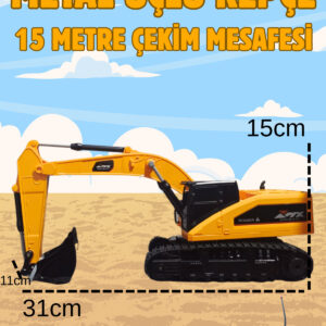 1:16 Ölçek 40Mhz Uzaktan Kumandalı Şarjlı Metal Uçlu 5 Kanal Kepçe İş Makinası