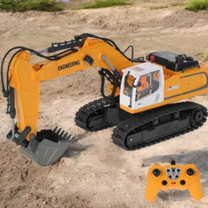1:18 2.4Ghz 11 Kanal Işıklı Full Fonksiyon Buharlı Sesli Metal Kepçe İş Makinası