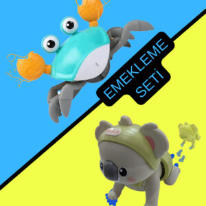 Emeklemeye Yardımcı Yengeç Ve Koala - EMEKLEME SETİ (MAVİ)