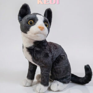 29 Cm Gerçekçi Peluş Oyuncak Kedi (SİYAH)