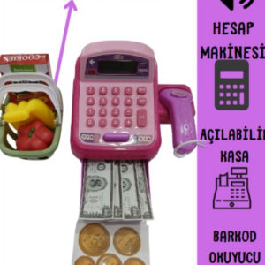Meyve , Kart ve Para Akesuarlı, Sesli , Barkod Okuyucu Aparatlı, Hesap Makineli Yazar Kasa Oyuncak