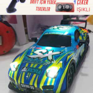 1:22 Ölçek 2.4 Ghz Özel Kumandalı 4 Çeker Full Fonksiyon Işıklı 25 km Hızlı Drift RC Araba (MAVİ)