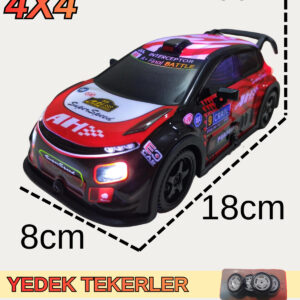 1:22 Ölçek 2.4 Ghz Özel Kumandalı 4 Çeker Full Fonksiyon Işıklı 25 km Hızlı Drift RC Araba (MOR)