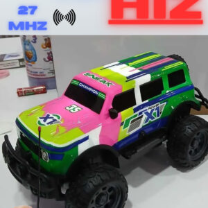 1:15 ÖLÇEK 27 MHZ IŞIKLI 15 KM HIZLI ŞARJLI FULL FONKSİYON UZAKTAN KUMANDALI OFF ROAD ARABA (YEŞİL)