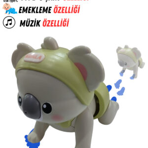 Emeklemeye Yardımcı Typ c şarjlı , Ses Tekrar Özellikli Müzikli ,Emekleyen Kuala Oyuncak (KOALA)