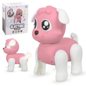 Pilli Işıklı Müzikli Yürüyen Tatlı Köpek PEMBE