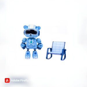 Akıllı Dokunmatik Değişebilen Işıklı Ayı Sesli Alarm Özellikli Uyku Arkadaşı Metal Saat Robot (MAVİ)