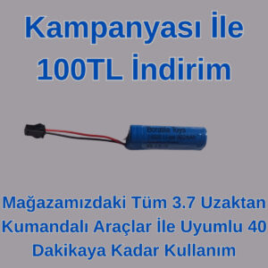 Kumandalı Araç Pili  3.7 V 14500  Li-ion  Şarj olabilen 900 Mah