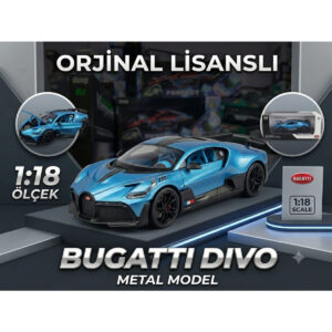 1:18 Ölçek Orjinal Lisanslı Diecast Metal Bugatti Divo Araba ( MAVİ )